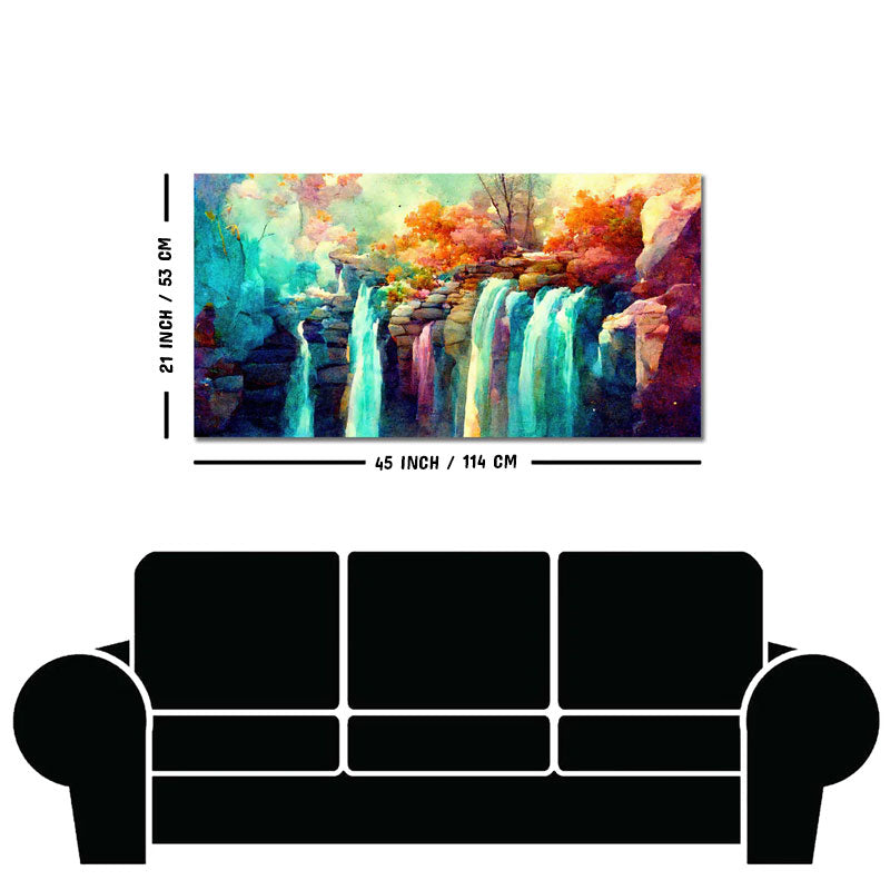 Beautiful Waterfall Scenery Canvas Wall Painting