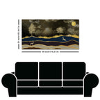 Abstract Midnight Golden Scenery with Deer Canvas Wall Painting