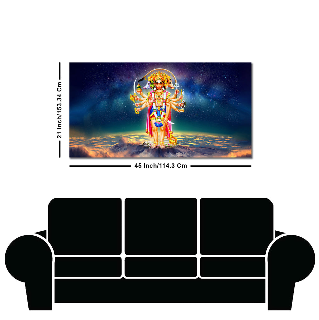 Panchmukhi Bajrangbali Scenery Premium Canvas Wall Painting