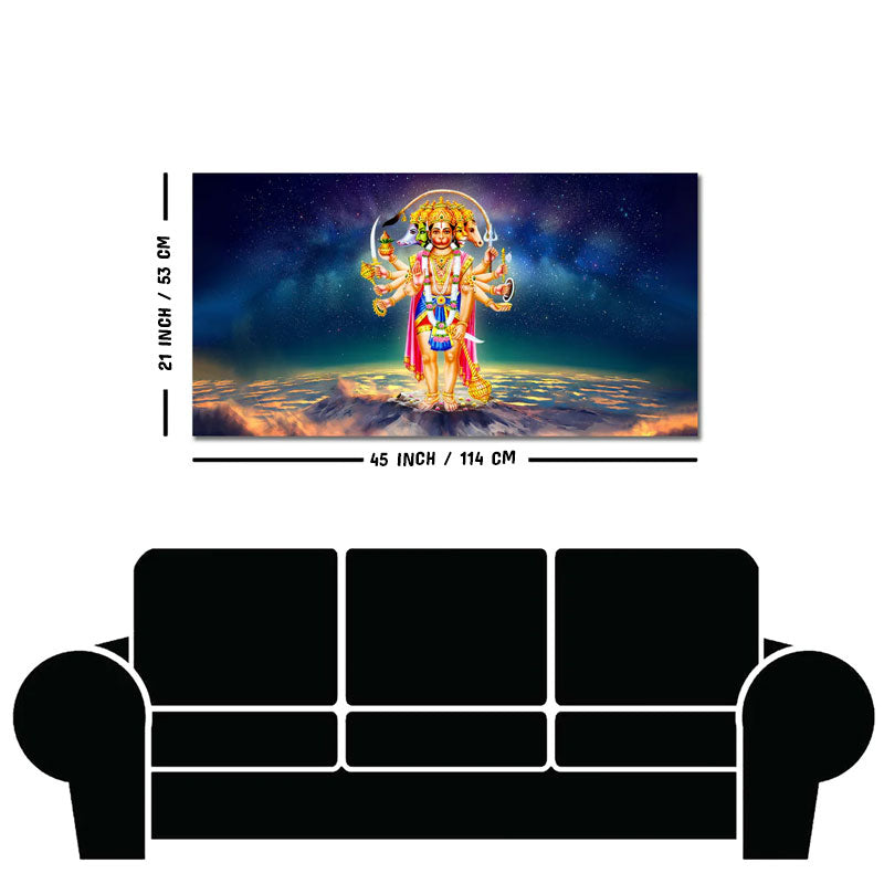 Panchmukhi Bajrangbali Scenery Premium Canvas Wall Painting