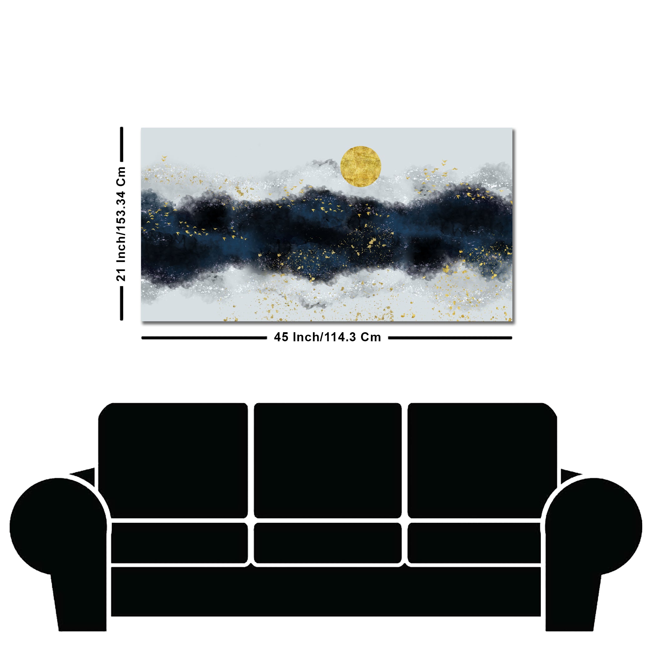 The Golden Moon Modern Abstract Art Canvas Wall Painting