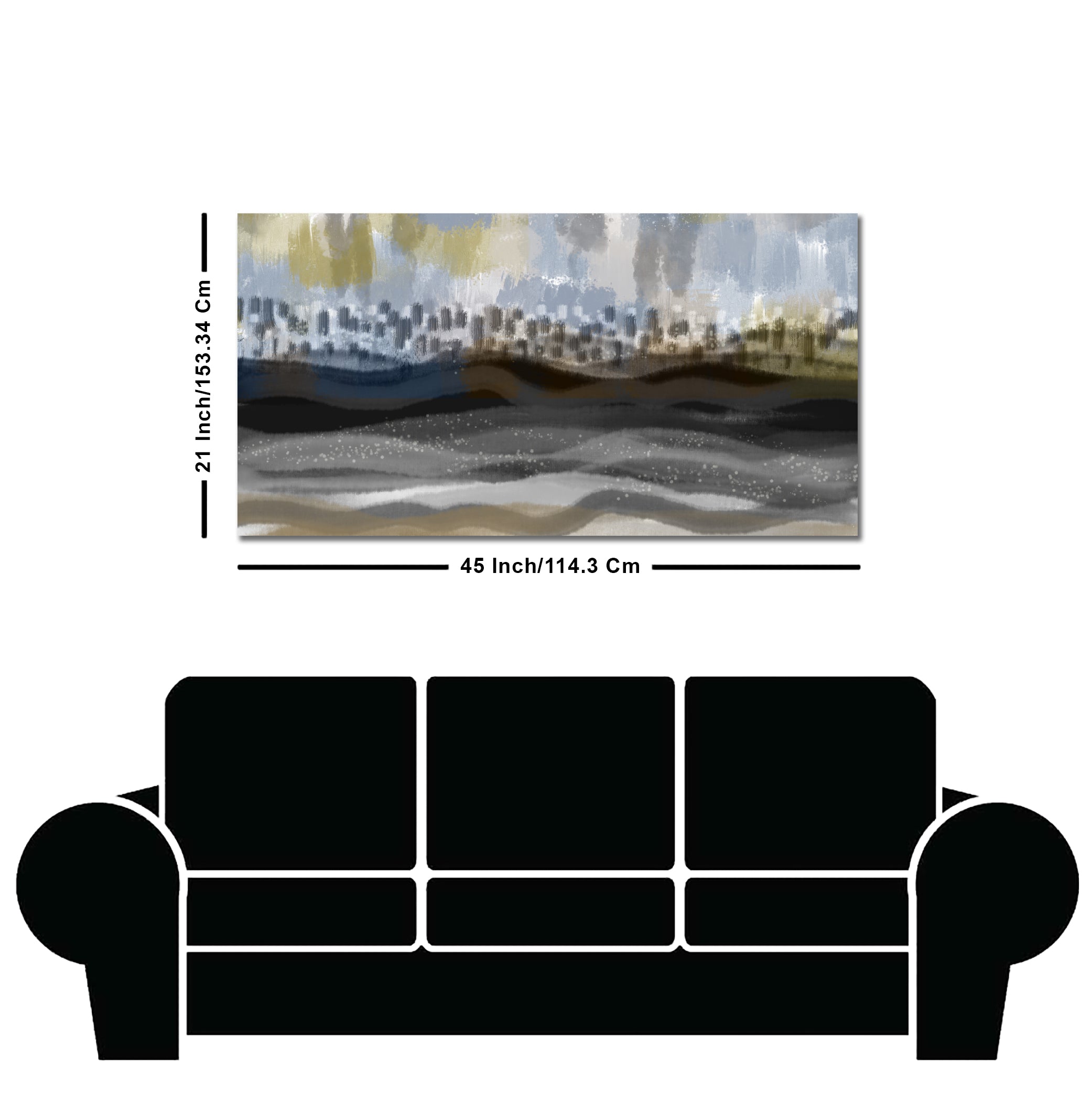 Abstract Dark Gray Splash Background Premium Canvas Wall Painting