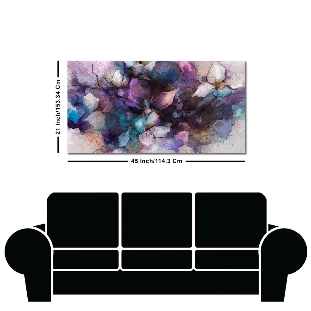 Abstract Purple Ethereal Floral Design Premium Canvas Wall Painting