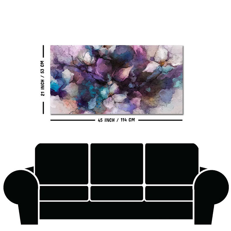 Abstract Purple Ethereal Floral Design Premium Canvas Wall Painting