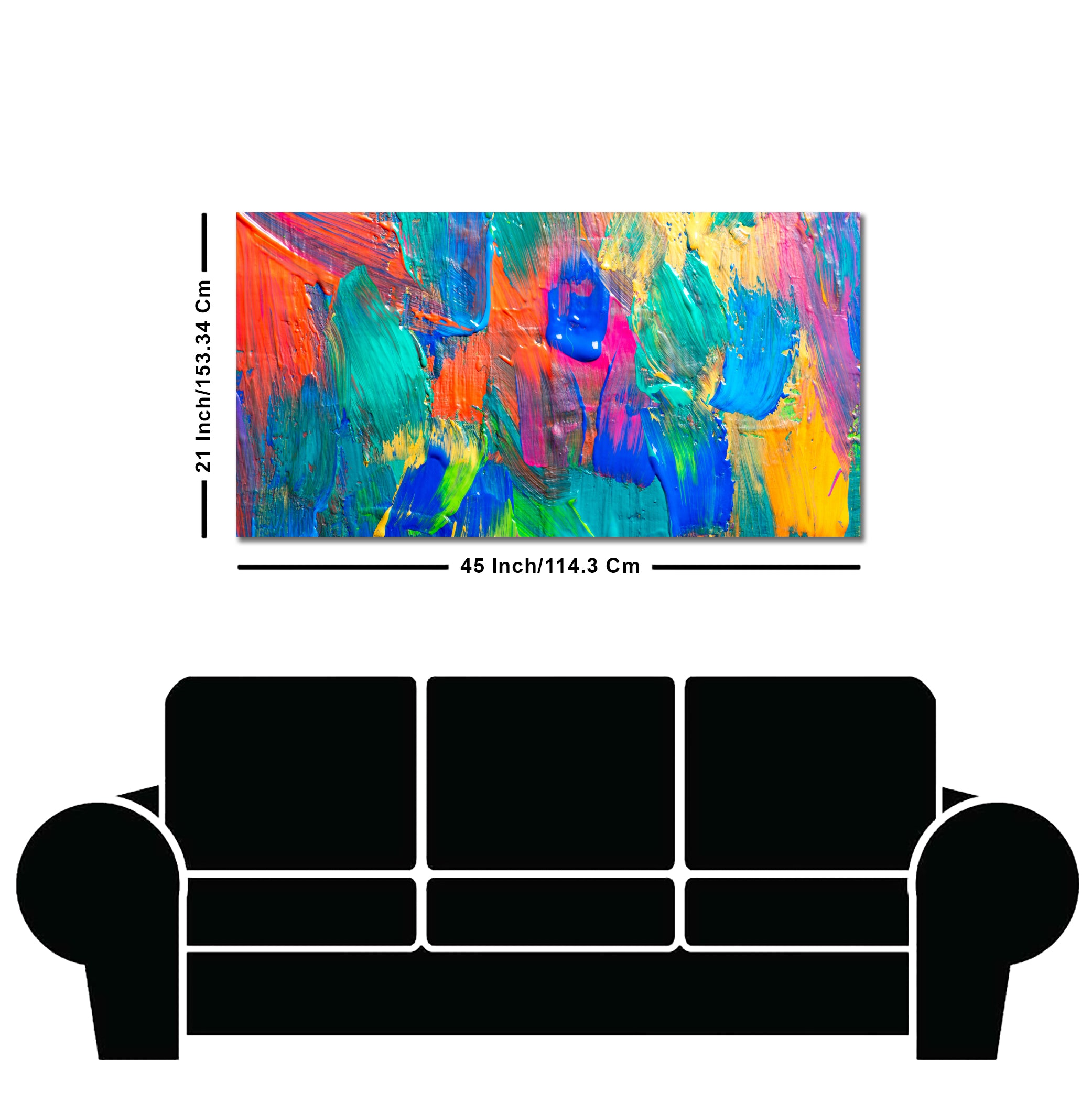 Colorful Brush Strokes Abstract Art Canvas Wall Painting