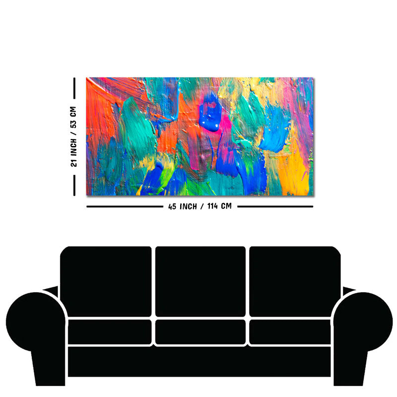 Colorful Brush Strokes Abstract Art Canvas Wall Painting