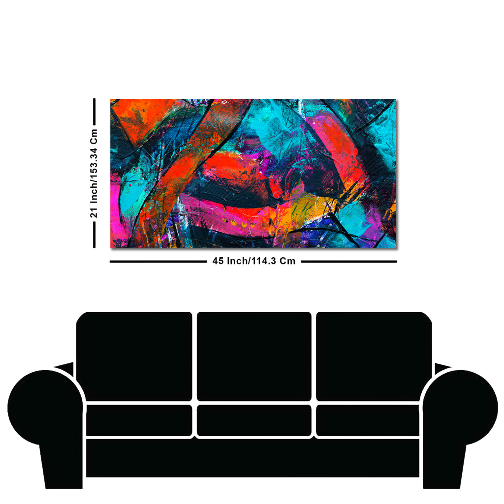 Abstract Acrylic Colorful Textured Design Premium Canvas Wall Painting