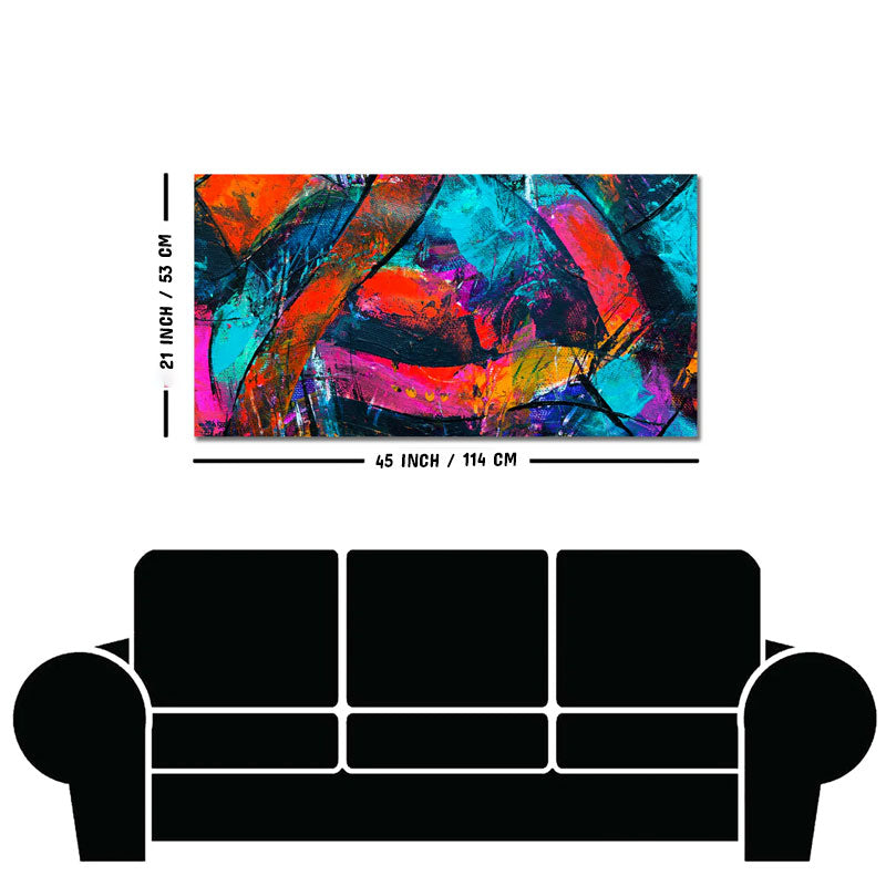 Abstract Acrylic Colorful Textured Design Premium Canvas Wall Painting