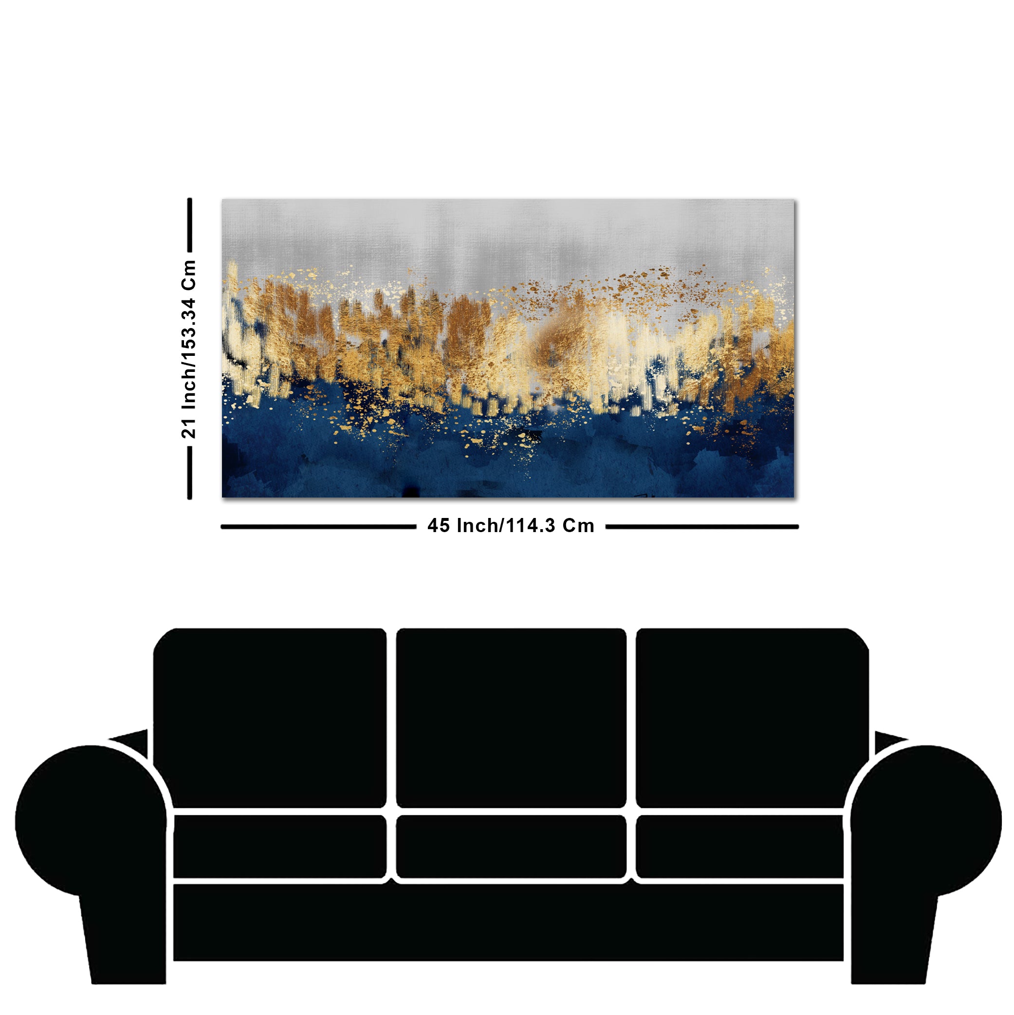 Modern Golden Art Textured Design Premium Canvas Wall Painting