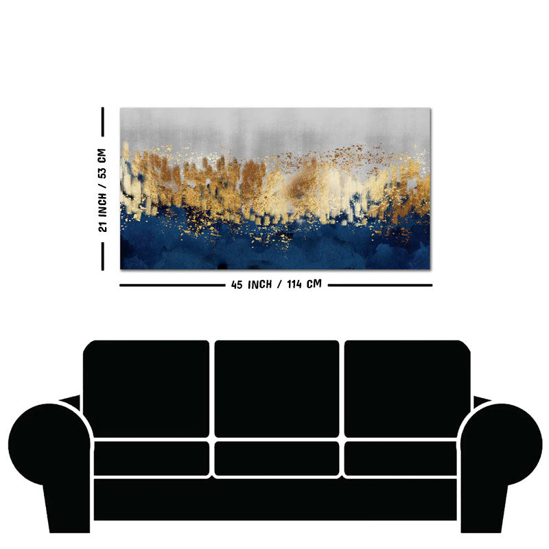 Modern Golden Art Textured Design Premium Canvas Wall Painting