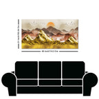 Golden Mountains and Birds Scenery Premium Canvas Wall Painting
