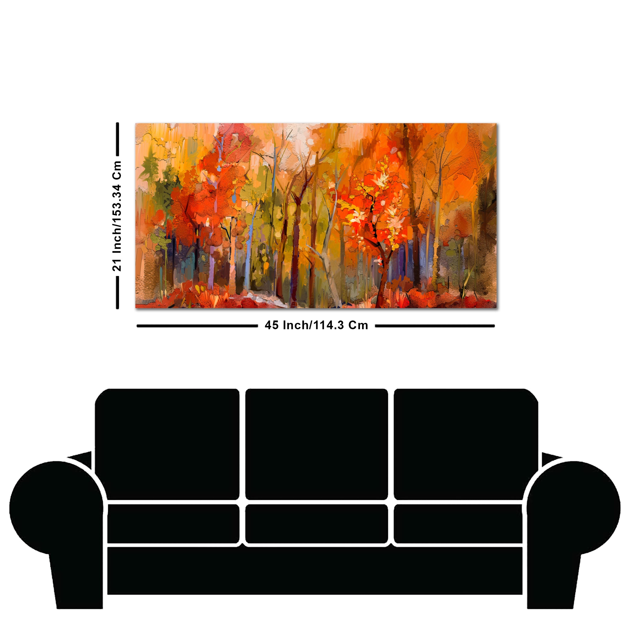 Nature Wall Painting of Colorful Autumn Forest