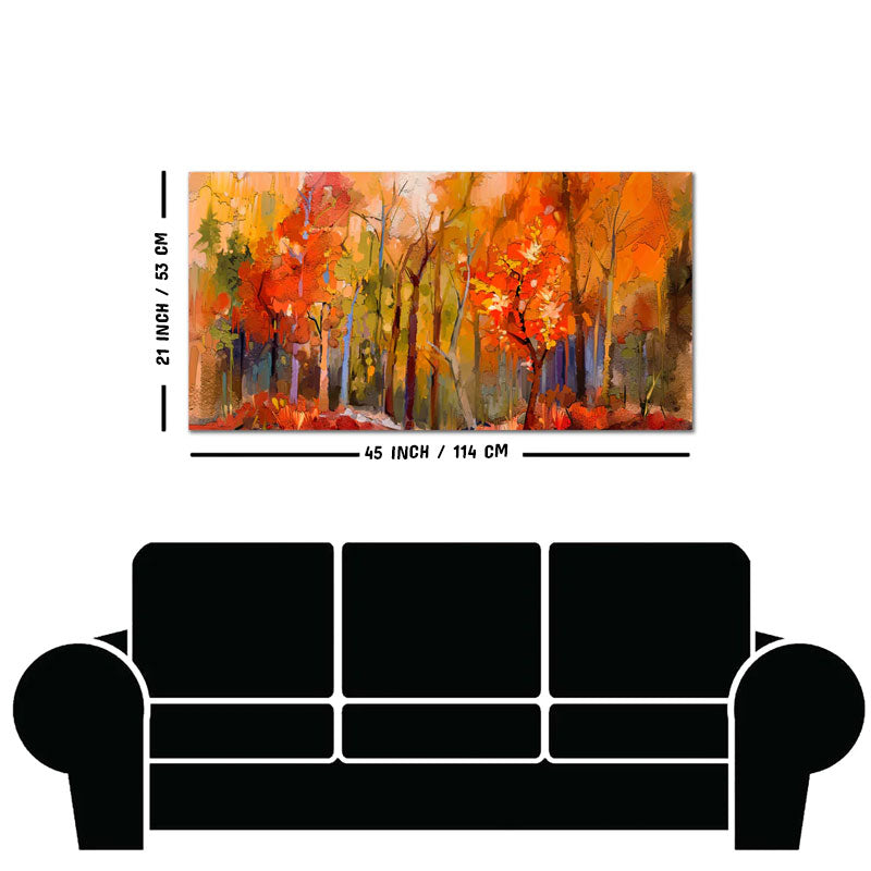 Nature Wall Painting of Colorful Autumn Forest
