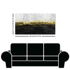 Premium Gold Glitter Particles on Black Background Canvas and Wall Painting