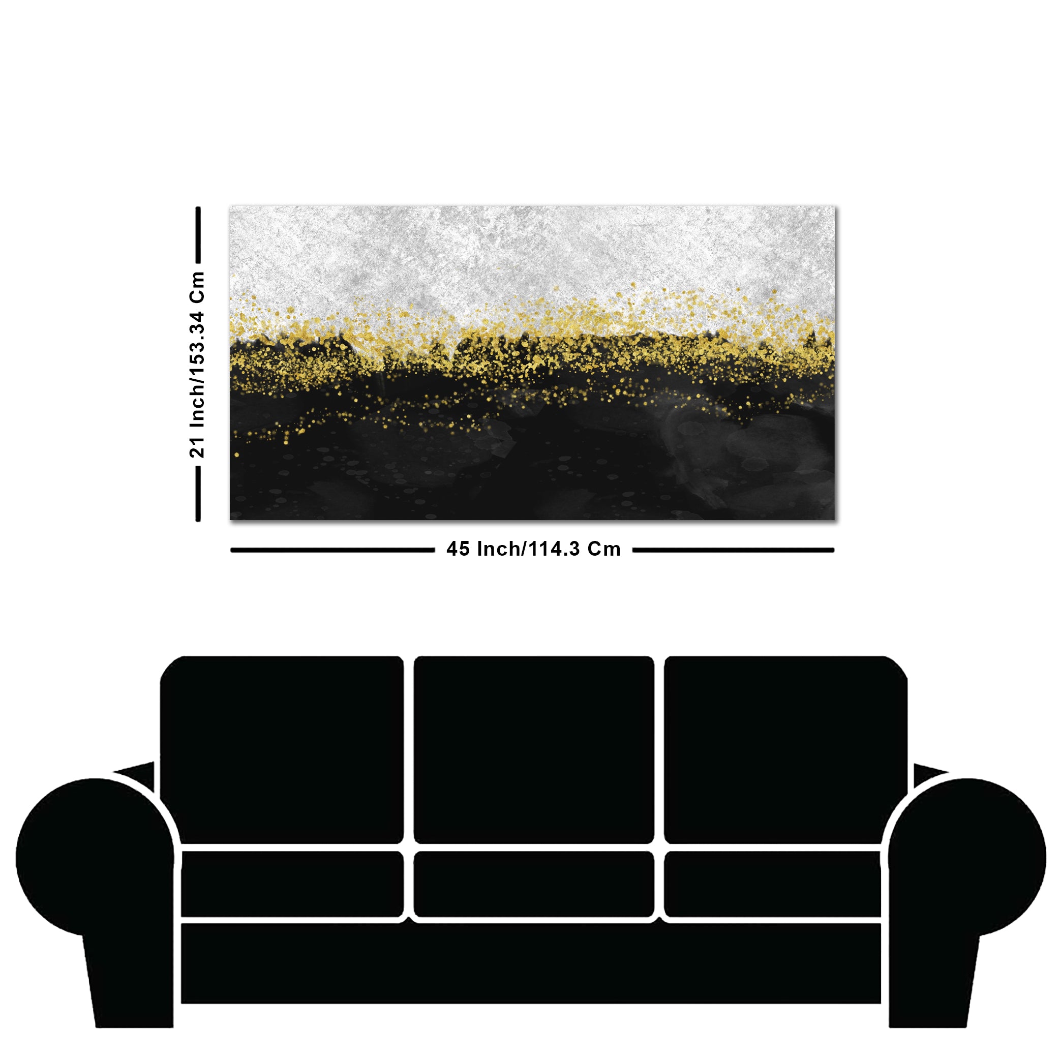 Premium Gold Glitter Particles on Black Background Canvas and Wall Painting