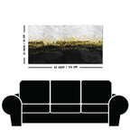Premium Gold Glitter Particles on Black Background Canvas and Wall Painting