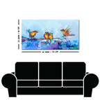 Beautiful Canary Birds on Branch Premium Canvas Wall Painting