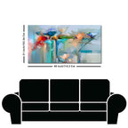 Abstract Colorful Canary Bird with Flowers Canvas Wall Painting