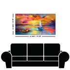 Beautiful Ship in the Ocean Abstract Scenery Canvas Wall Painting