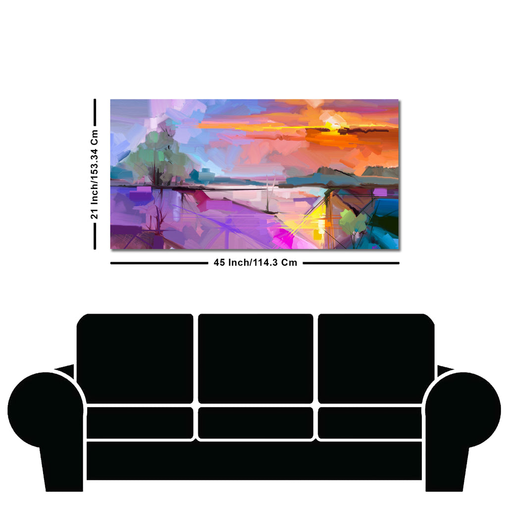 Beautiful Sunset View Abstract Art Canvas Wall Painting