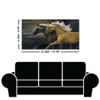 Two Horses Running in Dark Canvas Wall Painting