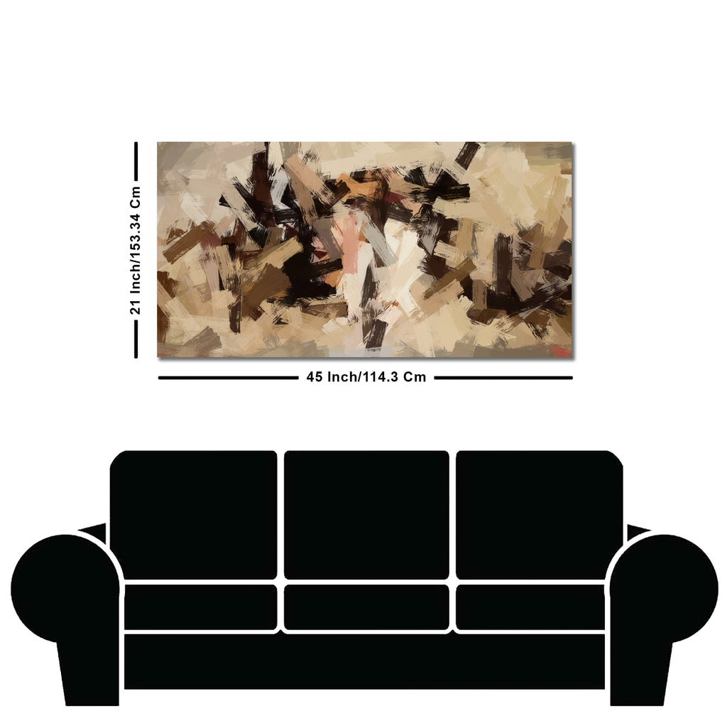 Abstract Art in Beige and Brown color Strokes Canvas Wall Painting