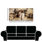 Abstract Art in Beige and Brown color Strokes Canvas Wall Painting