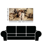 Abstract Art in Beige and Brown color Strokes Canvas Wall Painting