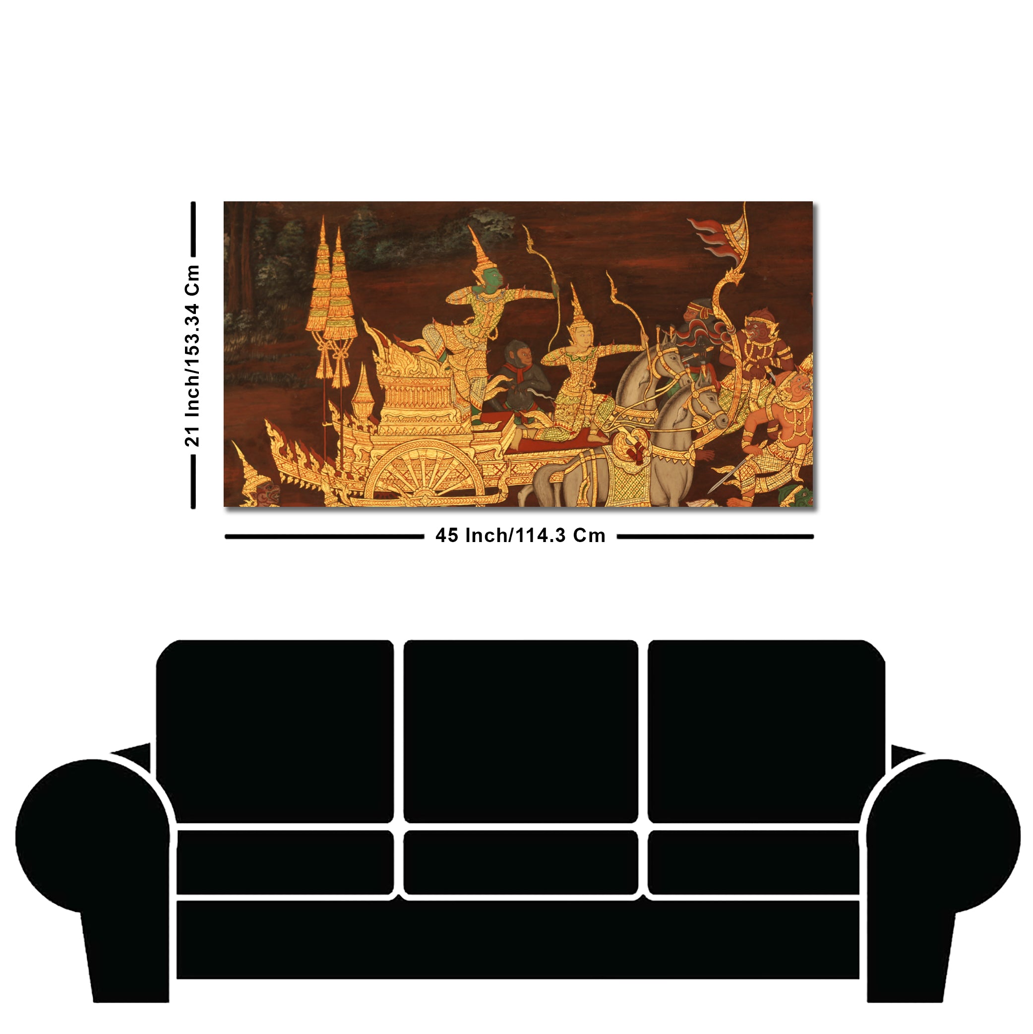 Ramayana Story at the Emerald Buddha Temple Canvas Wall Painting
