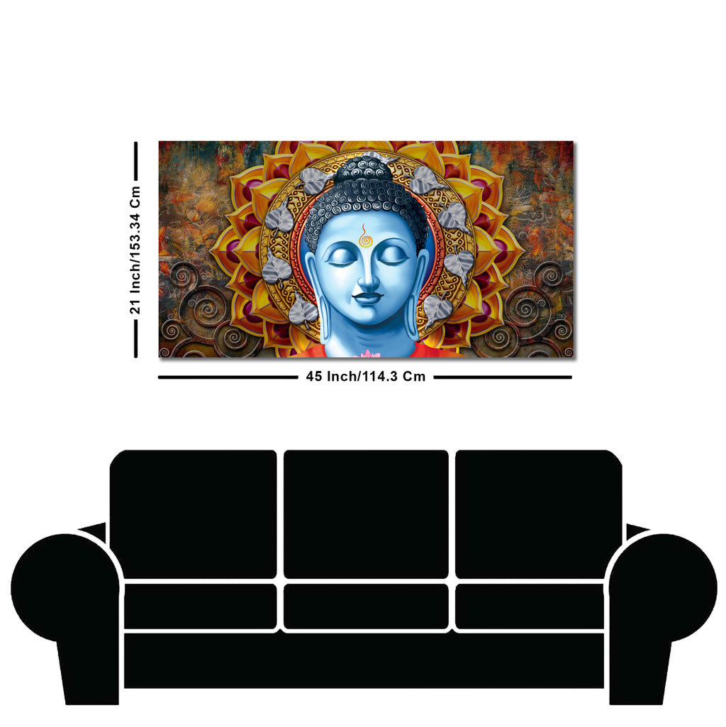 Lord Gautam Buddha Serene Face Canvas Wall Painting
