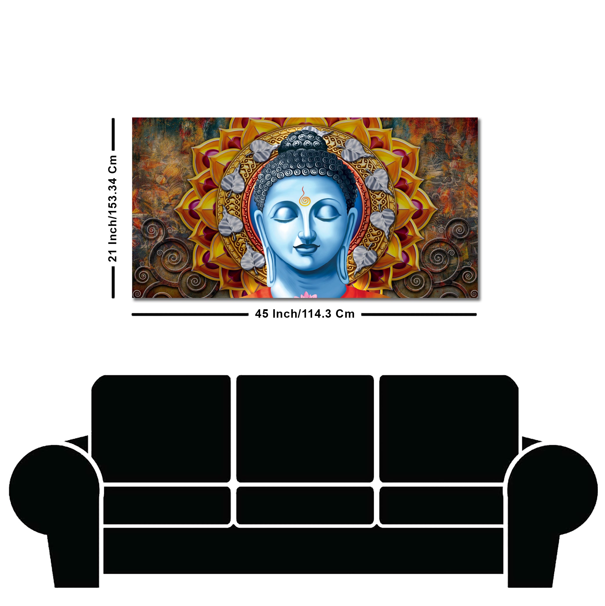 Lord Gautam Buddha Serene Face Canvas Wall Painting
