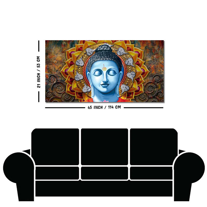 Lord Gautam Buddha Serene Face Canvas Wall Painting