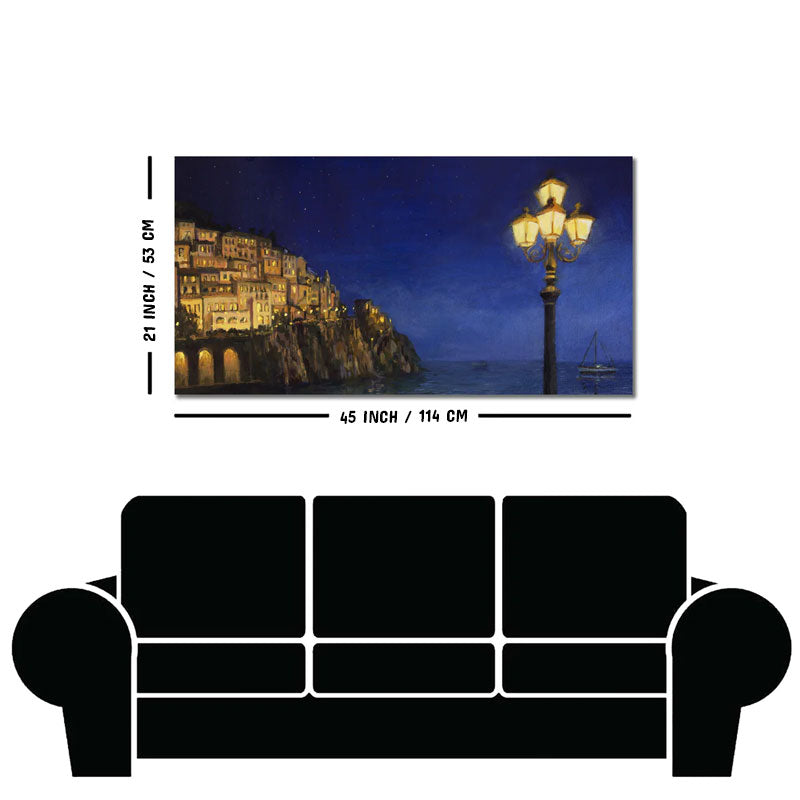Evening at The Coast of Amalfi in Italy Canvas Wall Painting