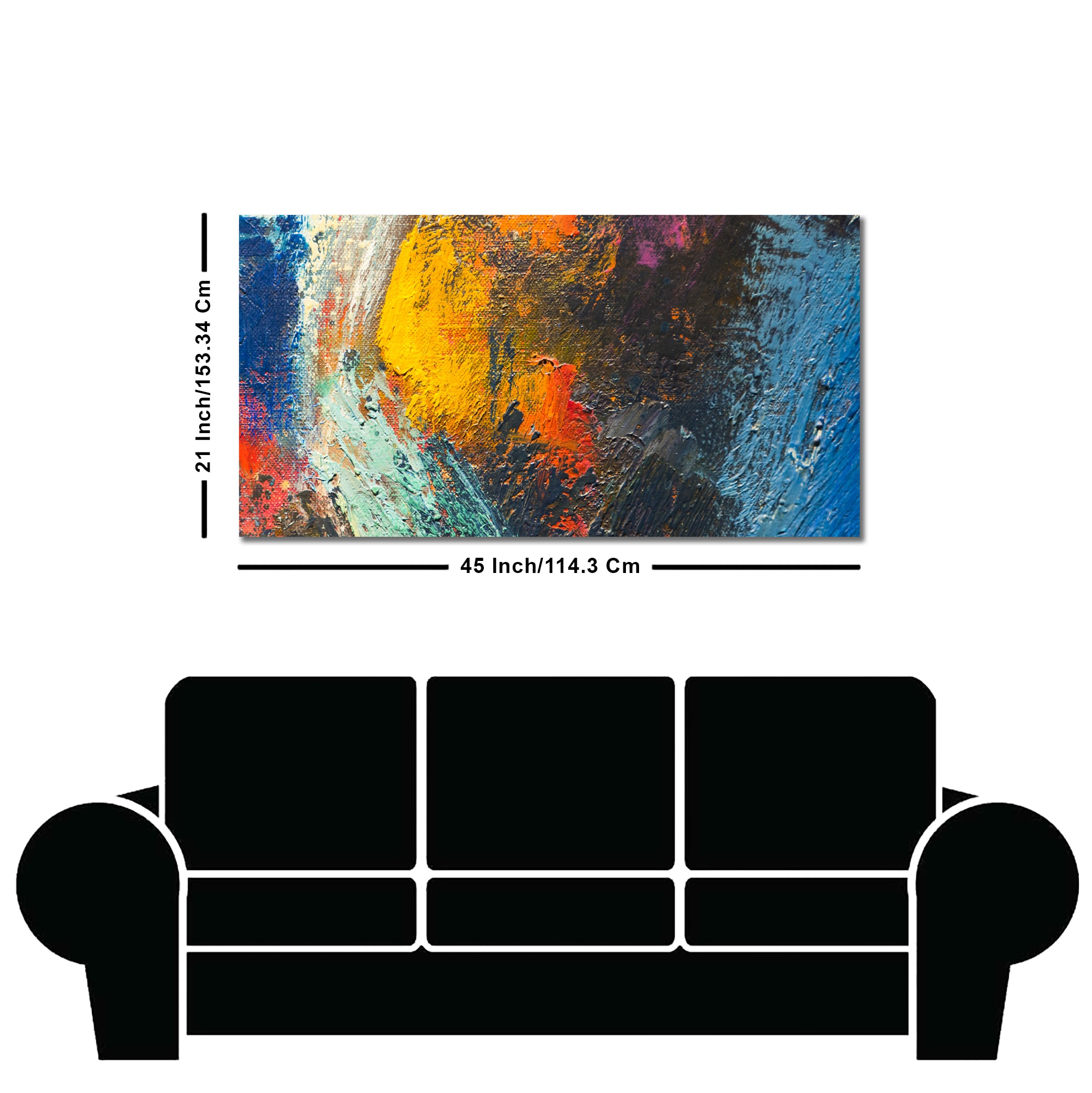 Colorful Strokes Abstract Art Canvas Wall Painting