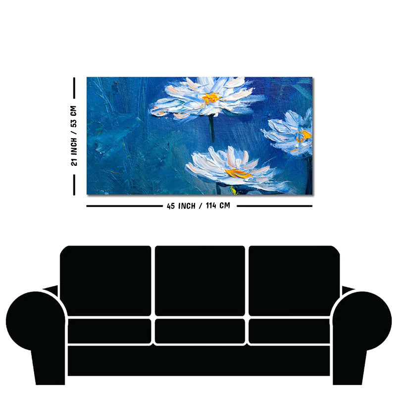 Beautiful White Flower Modern Design Premium Canvas Wall Painting