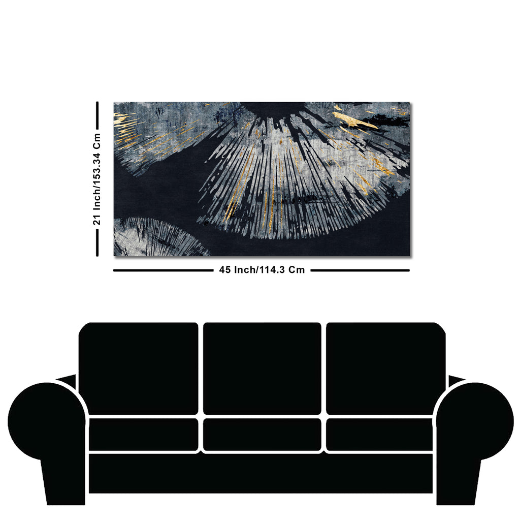 Beautiful Black Background with Golden Textured Abstract Canvas Wall Painting