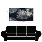 Beautiful Black Background with Golden Textured Abstract Canvas Wall Painting