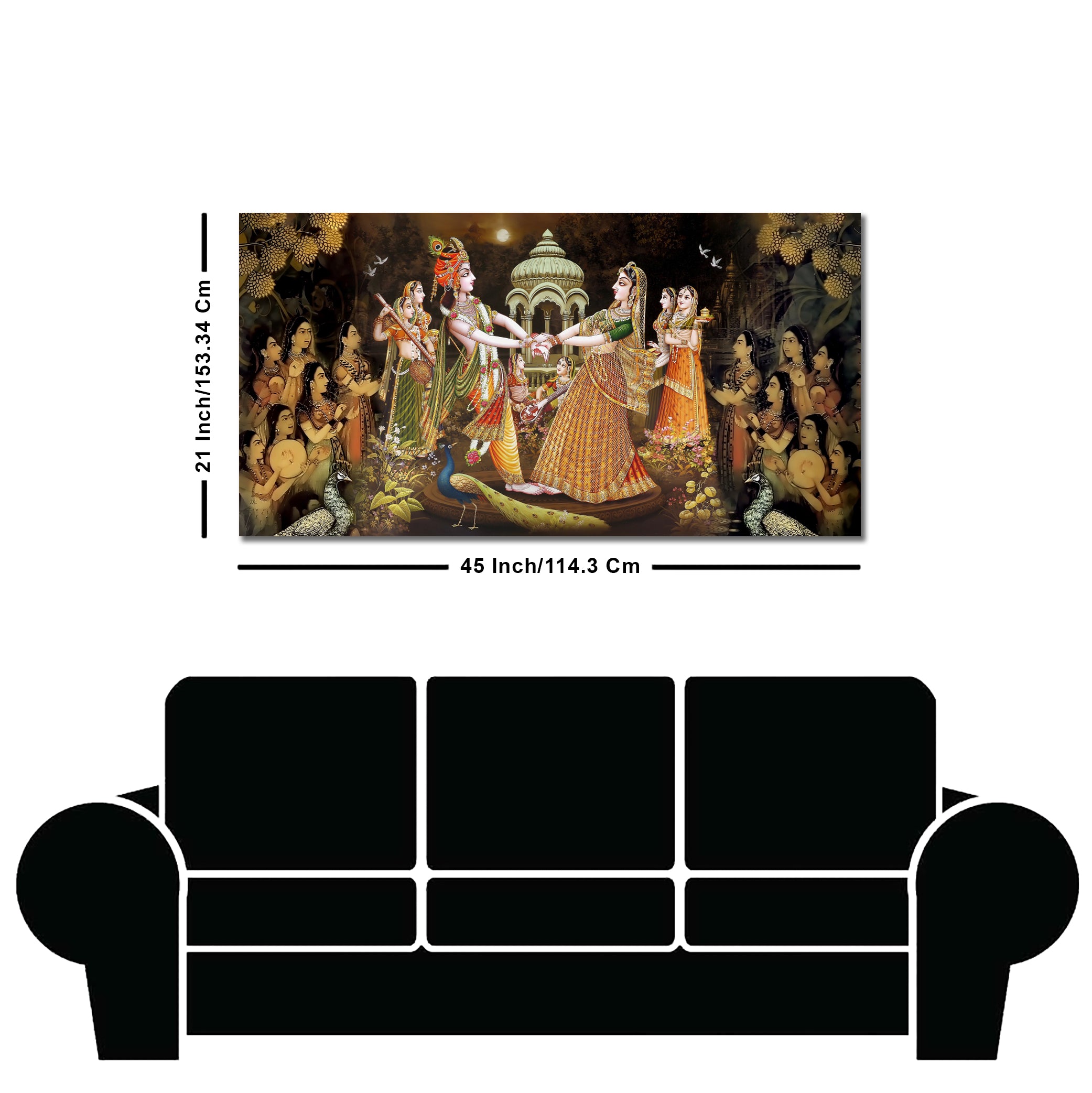 Radhe Krishna and Gopiya Rasleela Canvas Wall Painting