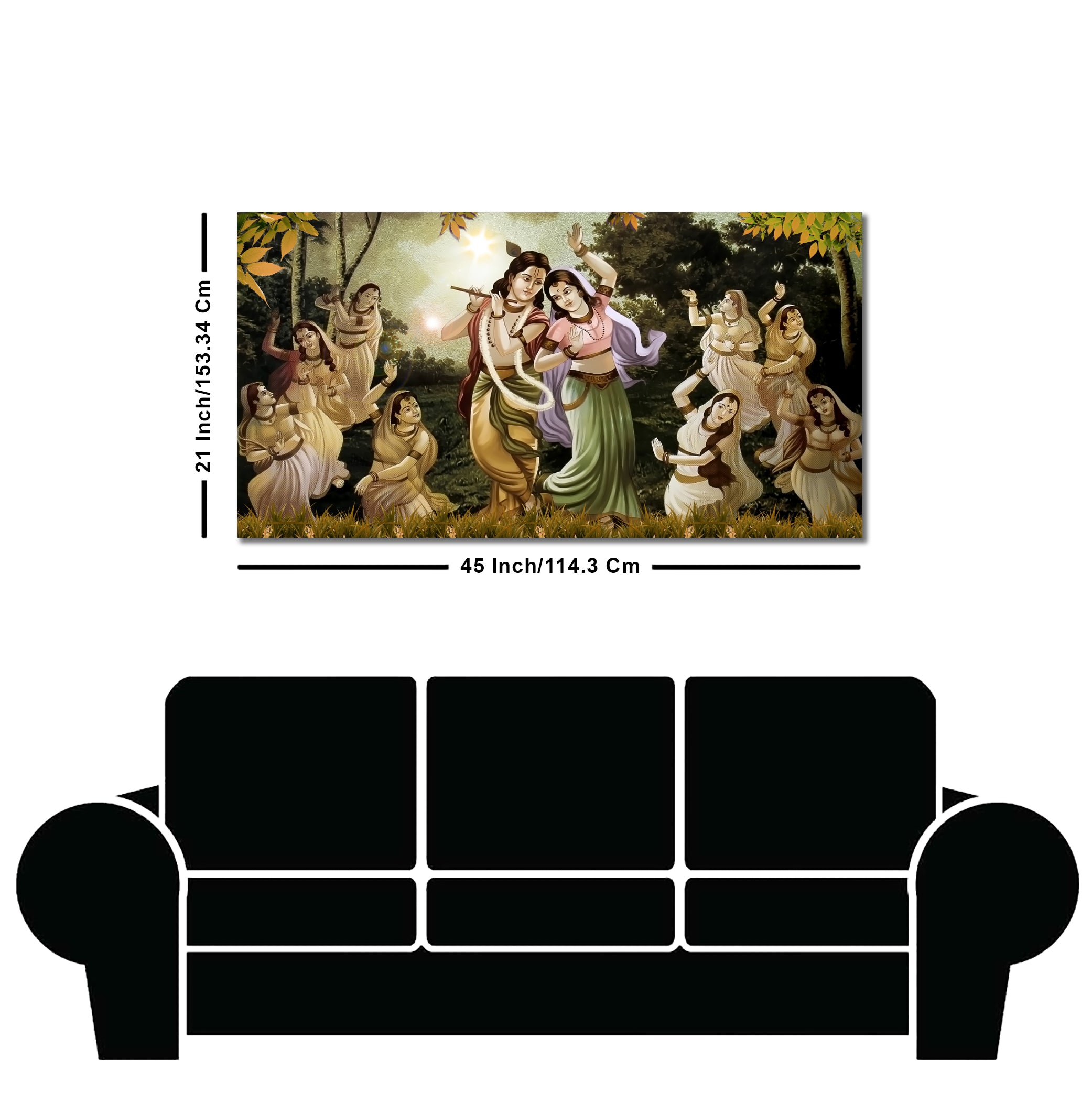 Radha Krishna Raas Leela Canvas Wall Painting