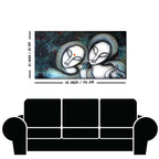 Radha Krishna Modern Grey Textured Canvas Wall Painting