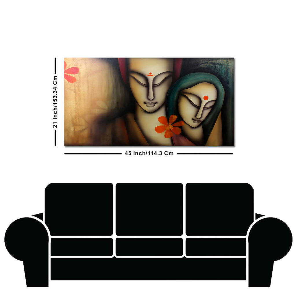 Radhe Krishna Modern Art Premium Canvas Wall Painting