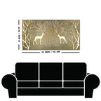 Swamp Deers in Forest Premium Canvas Wall Painting