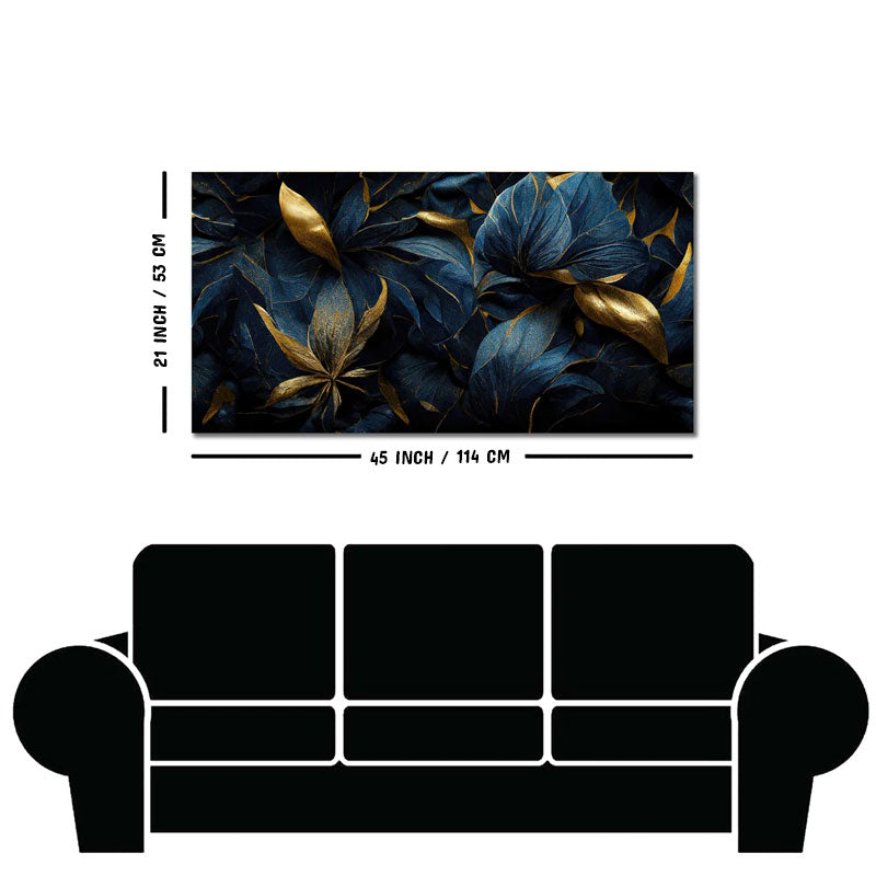 Golden Tropical leaves Canvas Wall Painting