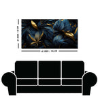 Golden Tropical leaves Canvas Wall Painting