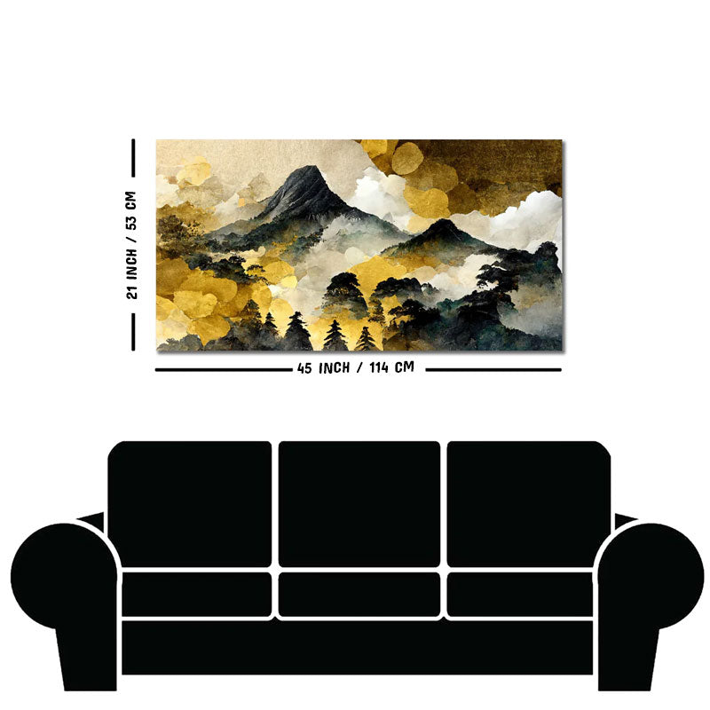 Mountain Scenery of Mount Fuji Premium Canvas Wall Painting
