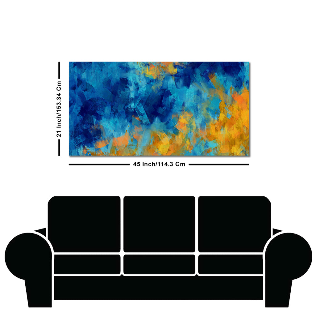 Abstract Colorful Blue Textured Design Art Canvas Wall Painting