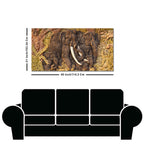 Elephant Family in the Forest Textured Art Premium Wall Painting