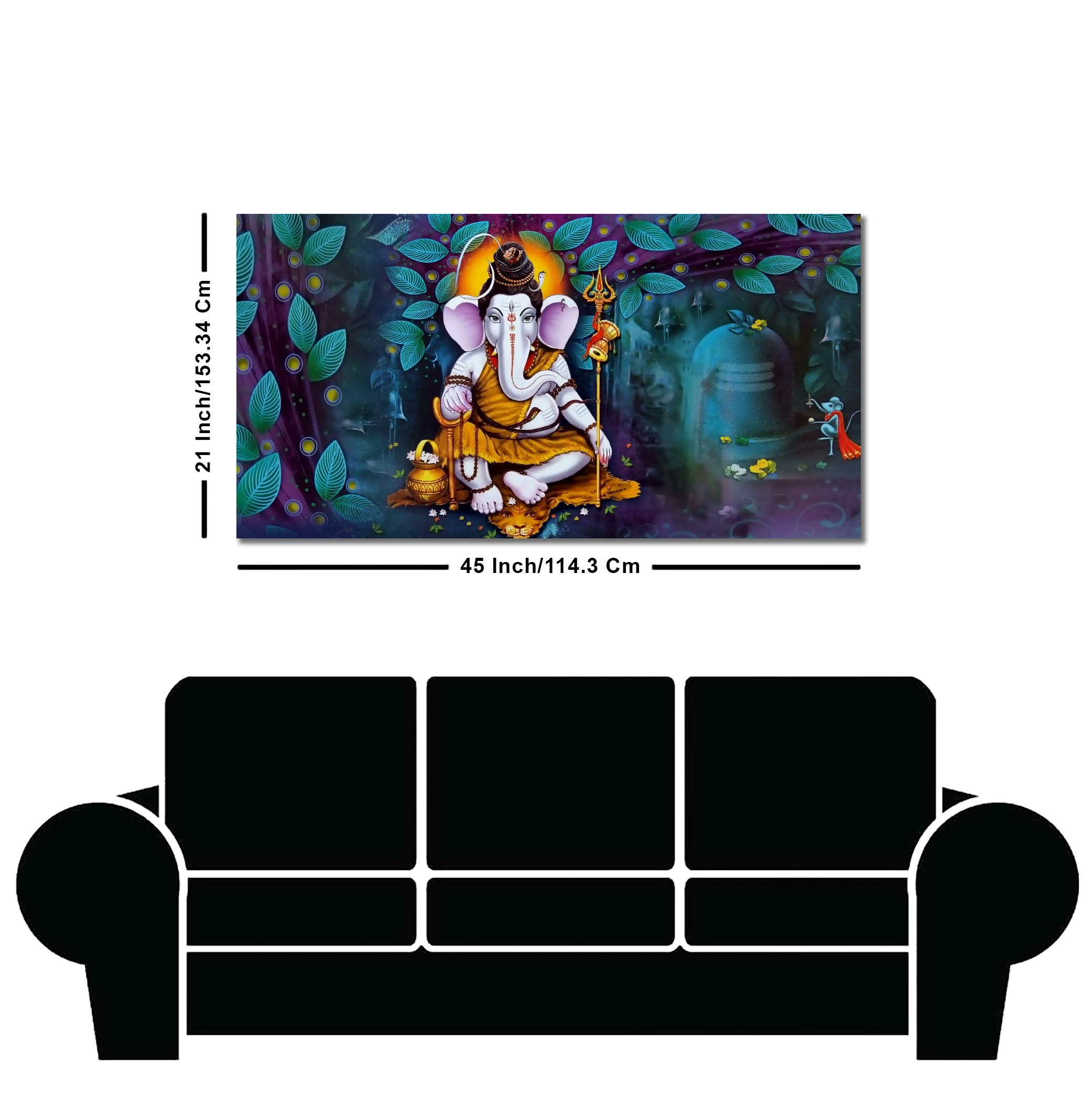Lord Spiritual Ganesha Canvas Wall Painting
