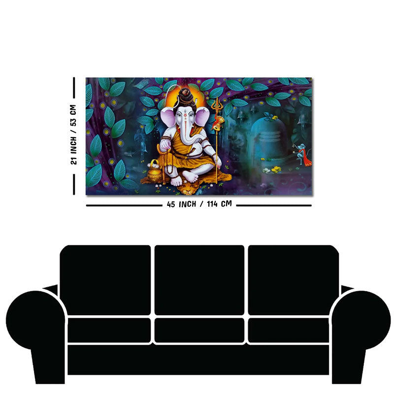 Lord Spiritual Ganesha Canvas Wall Painting