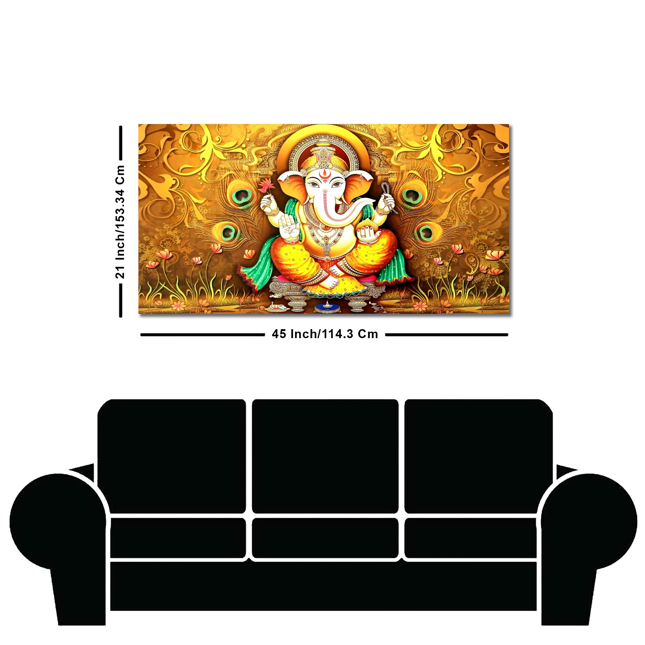 Vignaharta Ganesh Premium Canvas Wall Painting